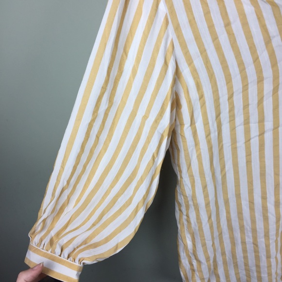 Zara Gold Striped Oversize Button Up Long Sleeve Tunic Size XS - Picture 5 of 8